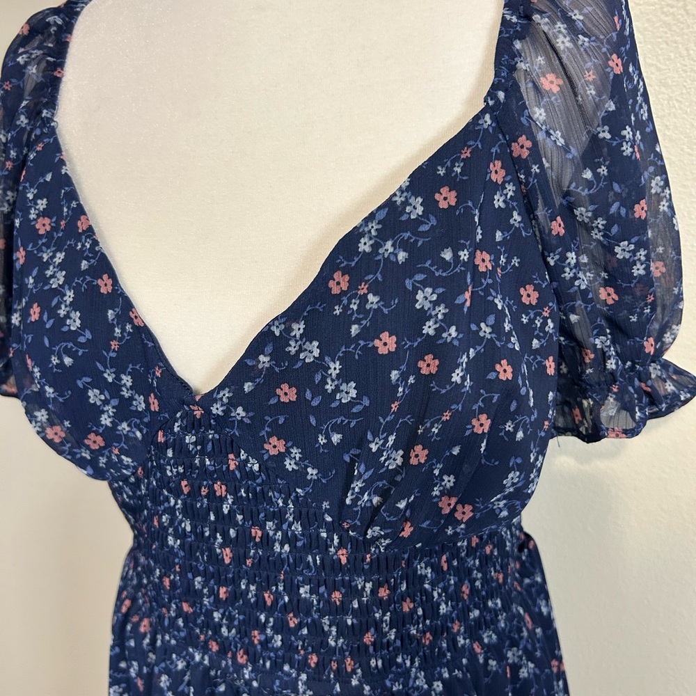 Altar'd State Navy Blue Floral Midi Dress - Picture 2 of 6